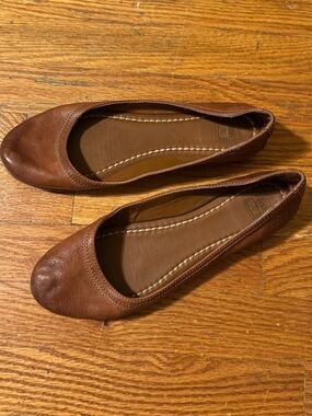 Frye Carson Cognac Leather Ballet Flats